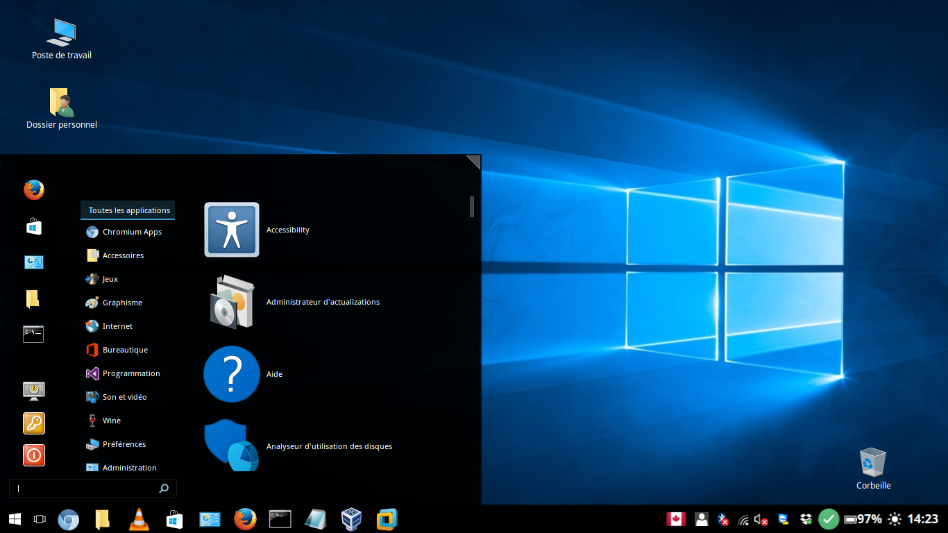 linux latest themes for windows 10