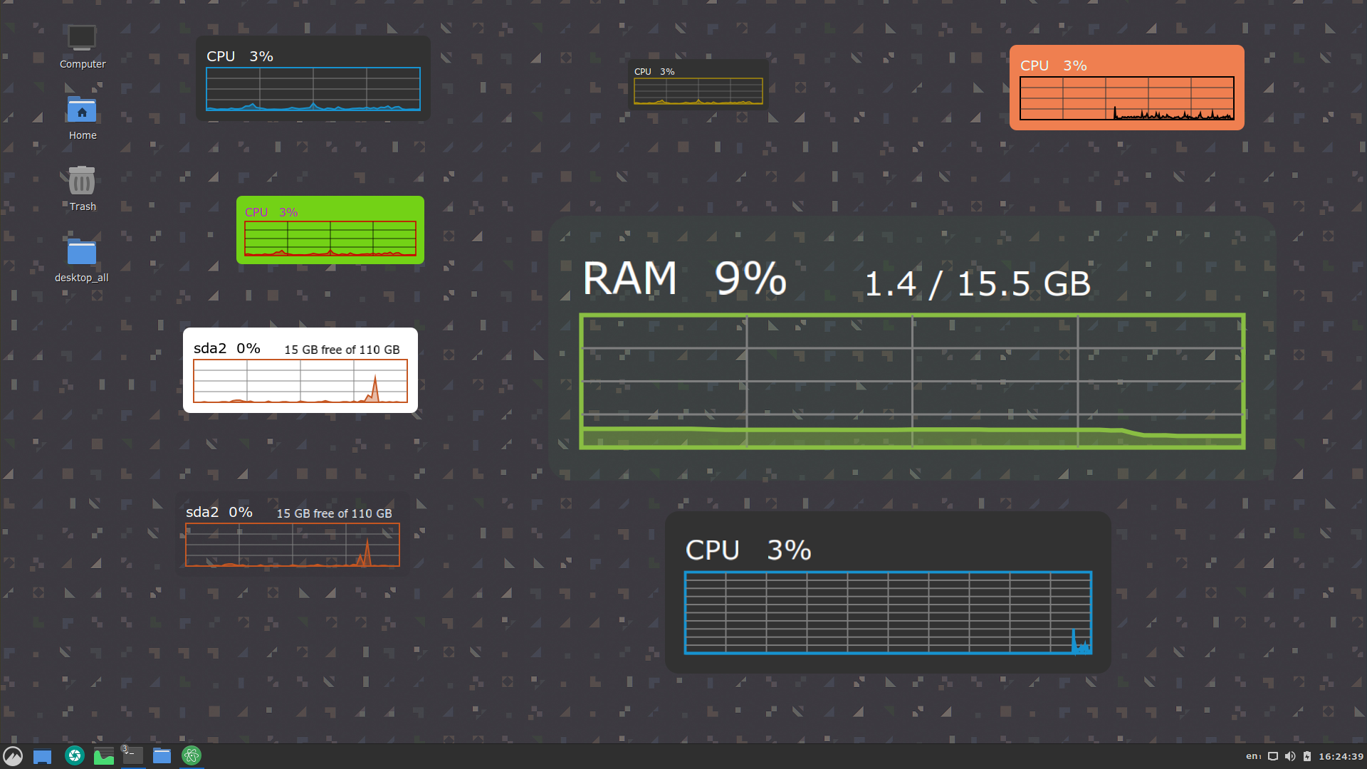 minimal system temps and cpu usgae rainmeter